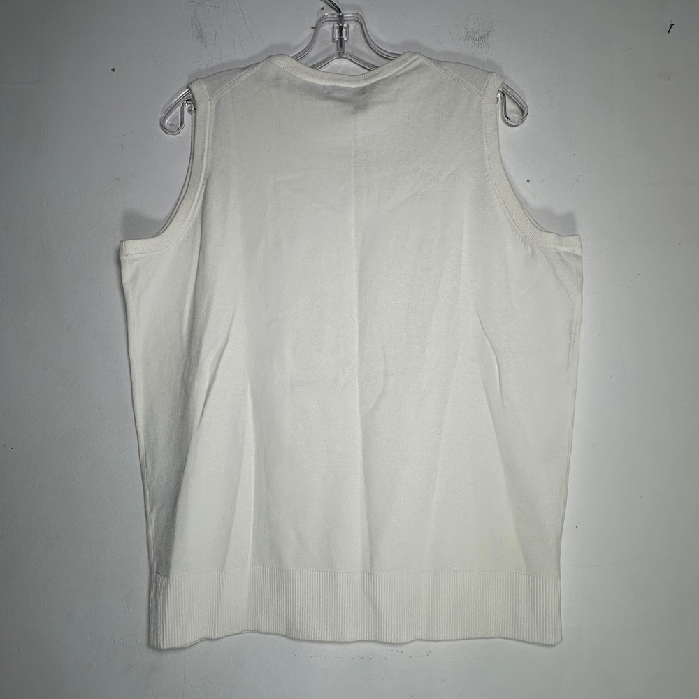Lands End White Cotton Blend Crew Neck Sleeveless Sweater Vest Shell 0X 14W - Picture 5 of 6